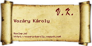 Vozáry Károly névjegykártya