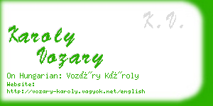 karoly vozary business card